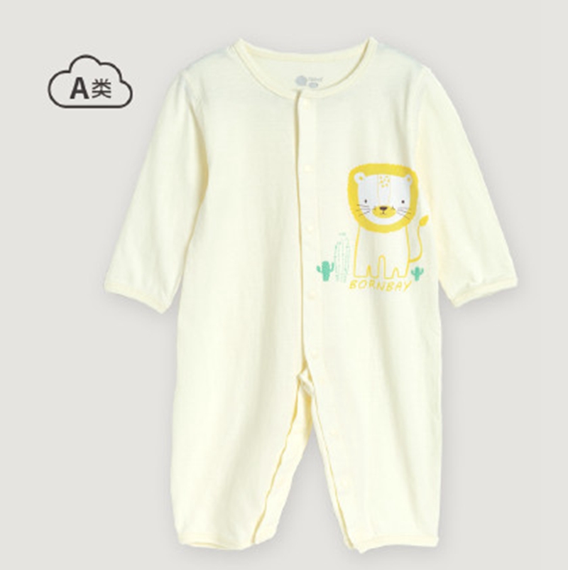 Angel Mouse Baby Bodysuit Spring and Autumn Pure Cotton Baby Clothes with Full Open Button on the Back Newborn Romper Creeper