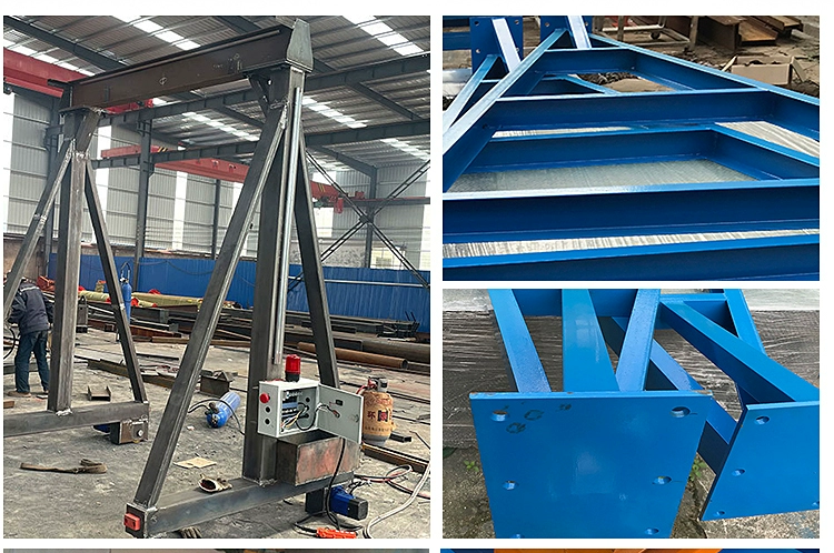 Mobile gantry frame for loading and unloading goods in factory buildings, 2-ton small gantry crane, electrically remote controlled, and freely movable