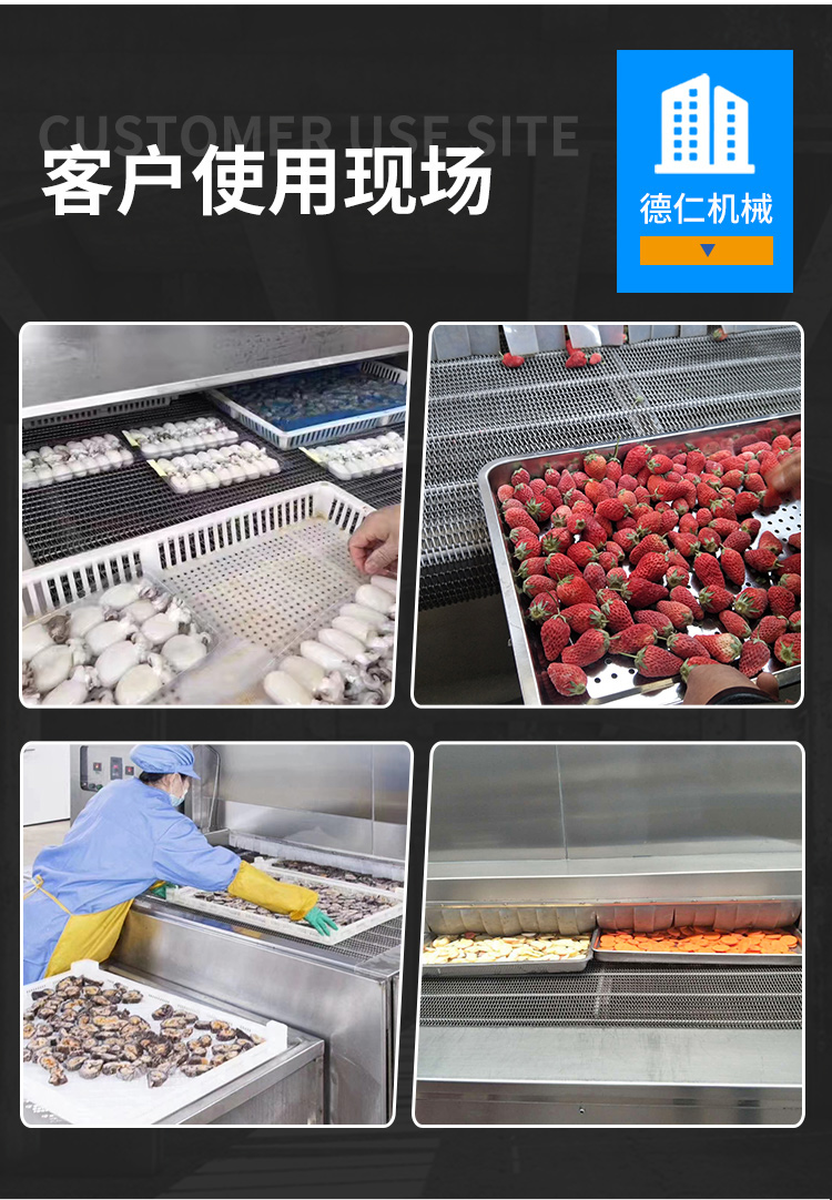 Sweet Potato Fries Quick Freezer Fast Continuous Freezing Equipment for Potato Fries Deren Refrigeration Coil Machinery