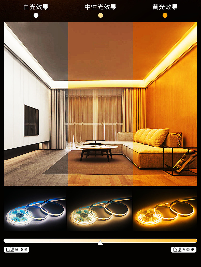 Mijia Intelligent Light with 24V Low Voltage COB Line Light Self adhesive Dark Slot Tmall Genie Infinite Dimming LED Light Strip