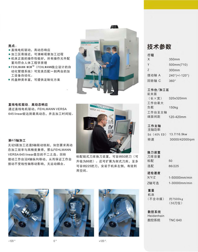 Swiss Fellman imported high-speed and high-precision five axis machining center semiconductor equipment component processing equipment