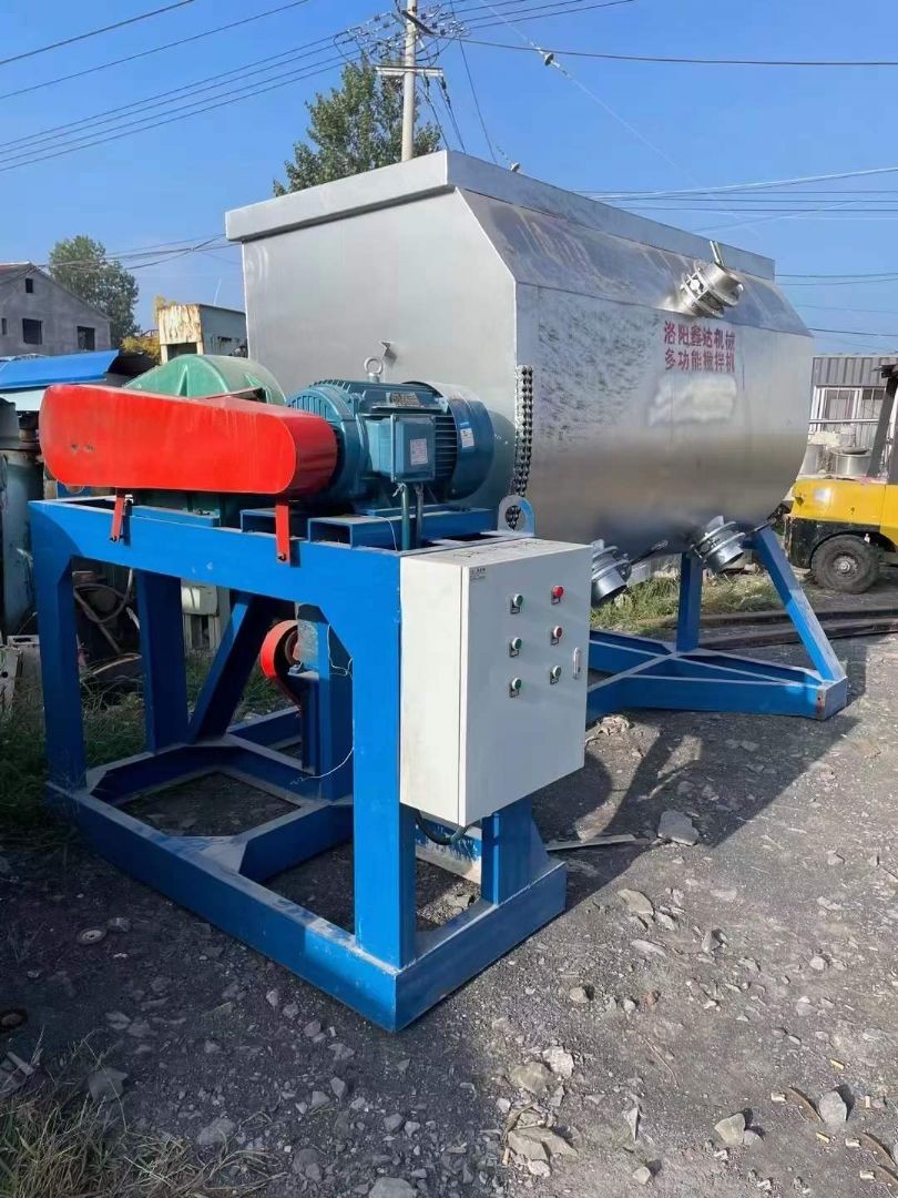 Used 10 cubic meter real stone paint mixer, stainless steel horizontal mortar dry powder mixer