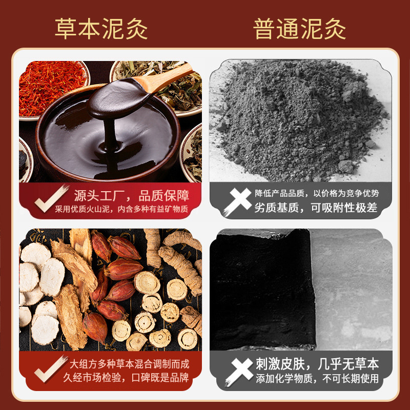 New Coordinates Herbal Mud Moxibustion Cream Hot Moxibustion Cream Hot Apply Cervical and Lumbar Vertebra Physiotherapy Cream Whole Body Joint Plaster Processing