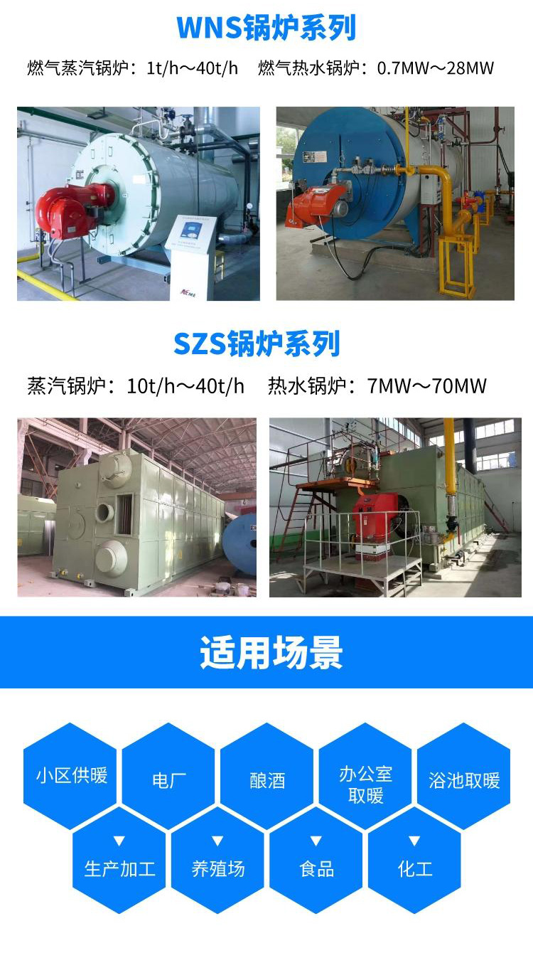 Pressure boiler WNS series gas boiler 1 ton steam generator boiler