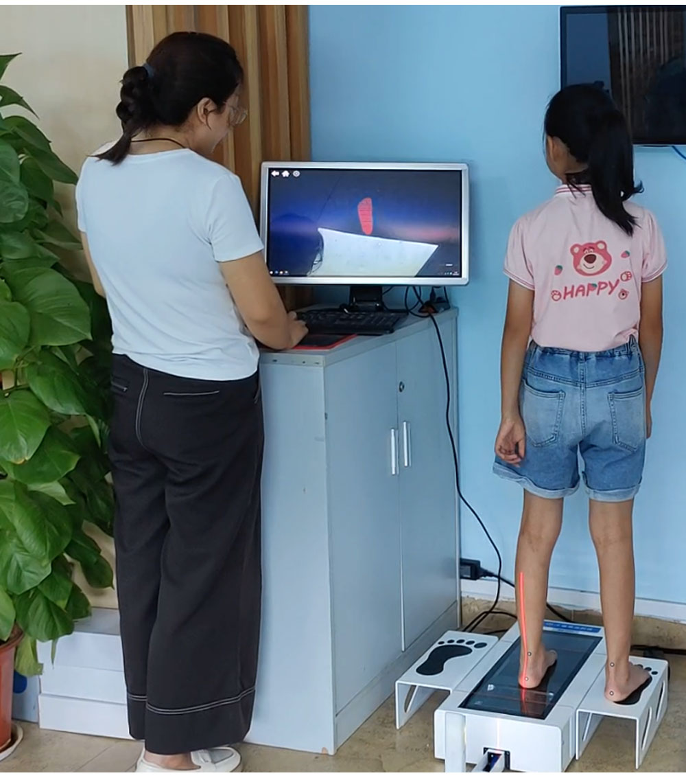 Plantar 3D scanner correction insole foot measurement and analysis arch height, heel turnover deposit