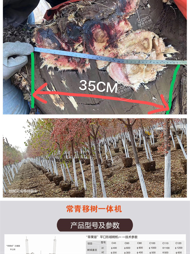 Low failure rate of transplanting and tree digging machines for landscaping planting, long working hours