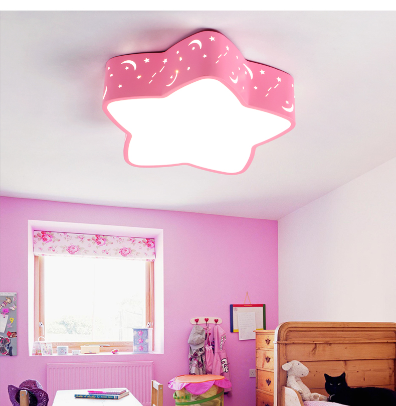 Kids' bedroom ceiling light, boys and girls' warm personality, clouds, stars, LED cartoon room light, intelligent master bedroom light