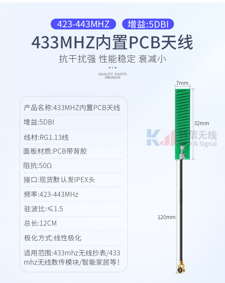 Kexin 433mhz green built-in antenna PCB Lora wireless transceiver data transmission module RF manufacturer wholesale