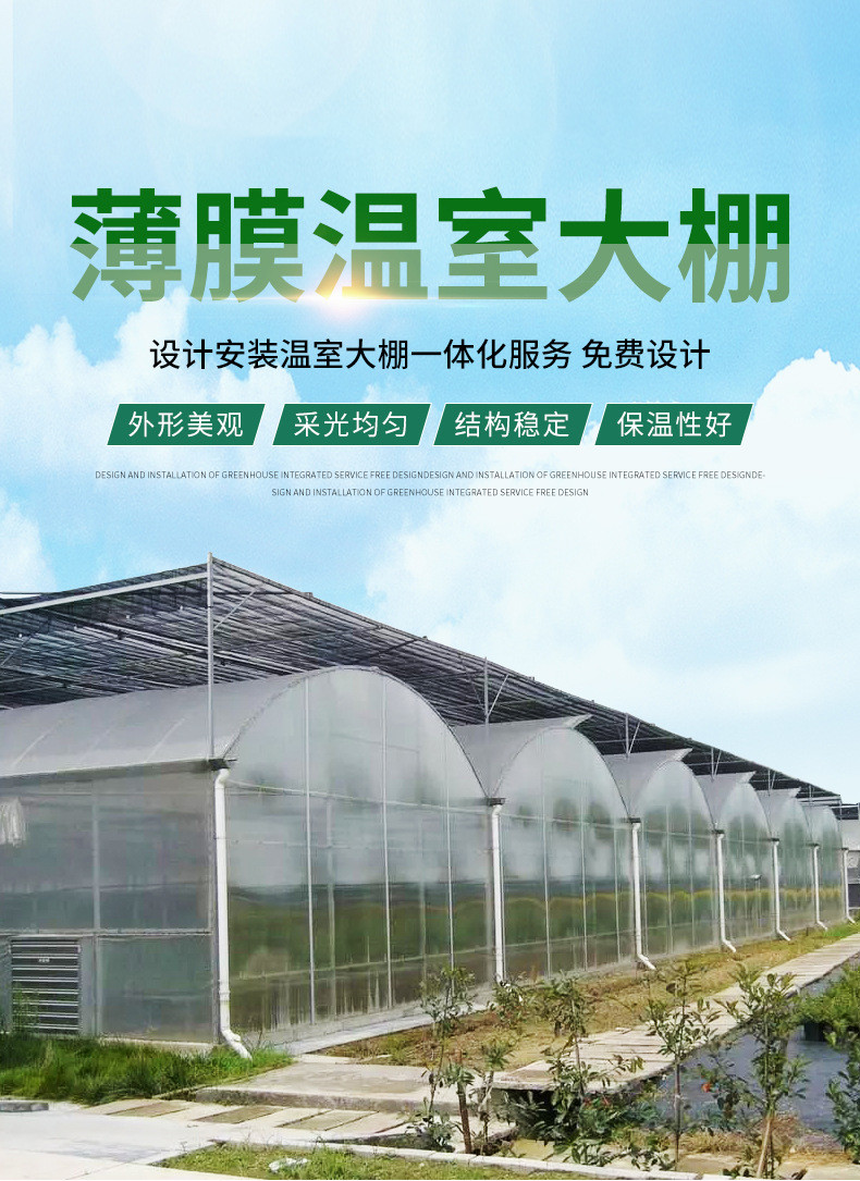 Steel skeleton vegetable greenhouse, single arch greenhouse, spring and autumn cold and warm bread and strawberry greenhouse, double mold film solar greenhouse