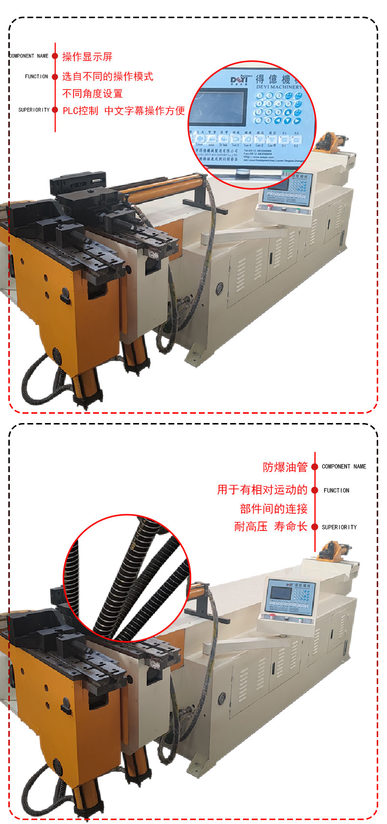 Deyi Machinery Customized DW-89NCB Single Head Hydraulic Pipe Bender Semi-automatic Metal Square and Round Pipe Bending Equipment