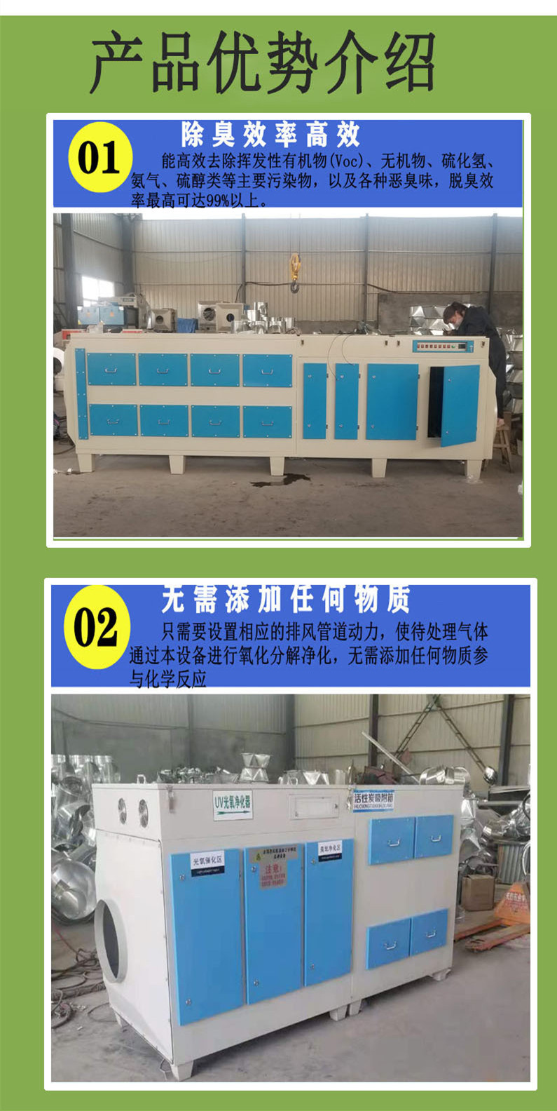 Photooxygen activated carbon purifier, exhaust gas adsorption device, deodorization equipment, photodegradation activated carbon integrated machine, Jubang