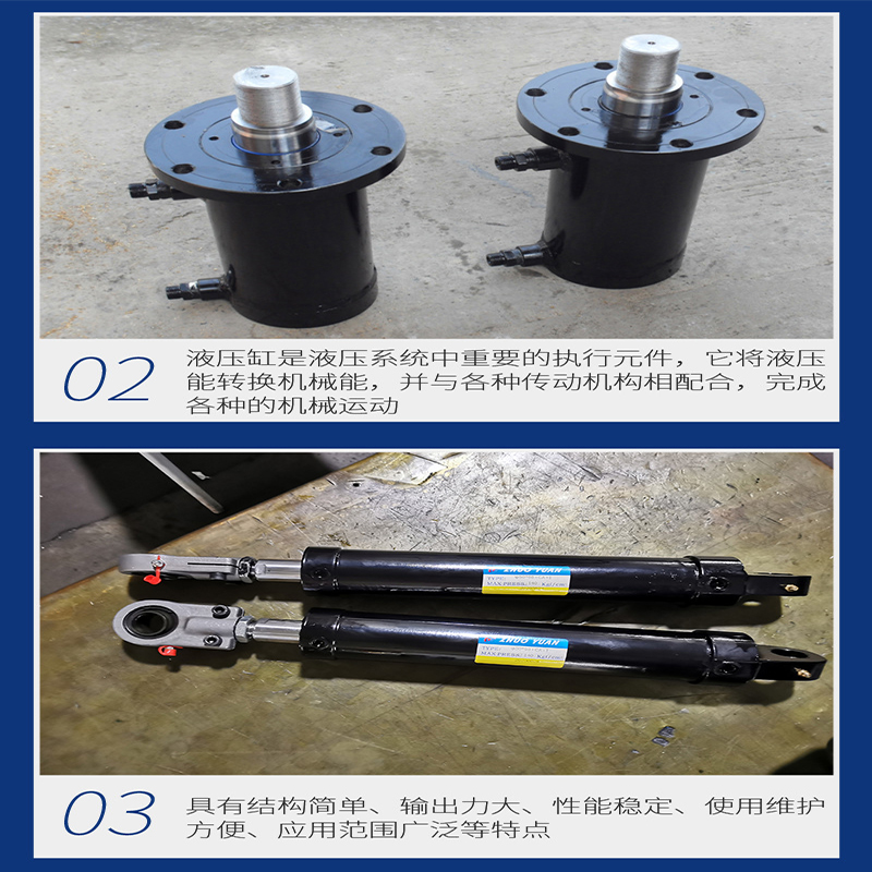 Plunger type construction machinery engineering hydraulic system single ear HSG hydraulic cylinder