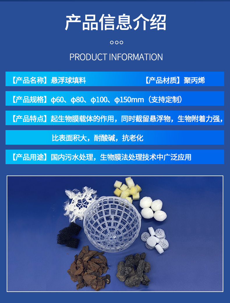 Suspension Ball Filler Polyurethane Sponge Porous Sedimentation Tank Biofiltration Ball PP Hollow Ball