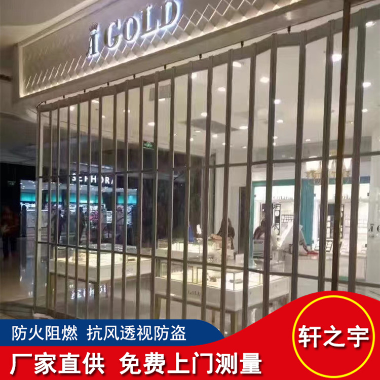 Install lateral crystal folding doors for shopping malls, supermarkets, and aluminum alloy folding crystal doors