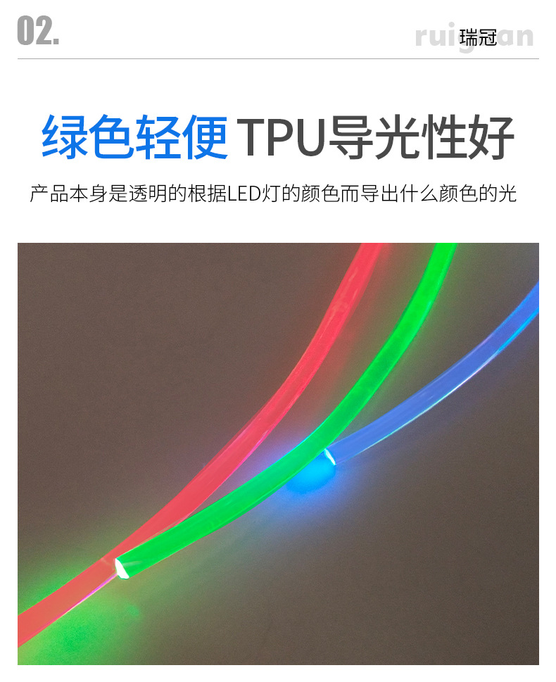 TPU light guide integrated machine decoration high transparent soft PU light guide tube adhesive strip 2MM3MM full body light guide circular strip