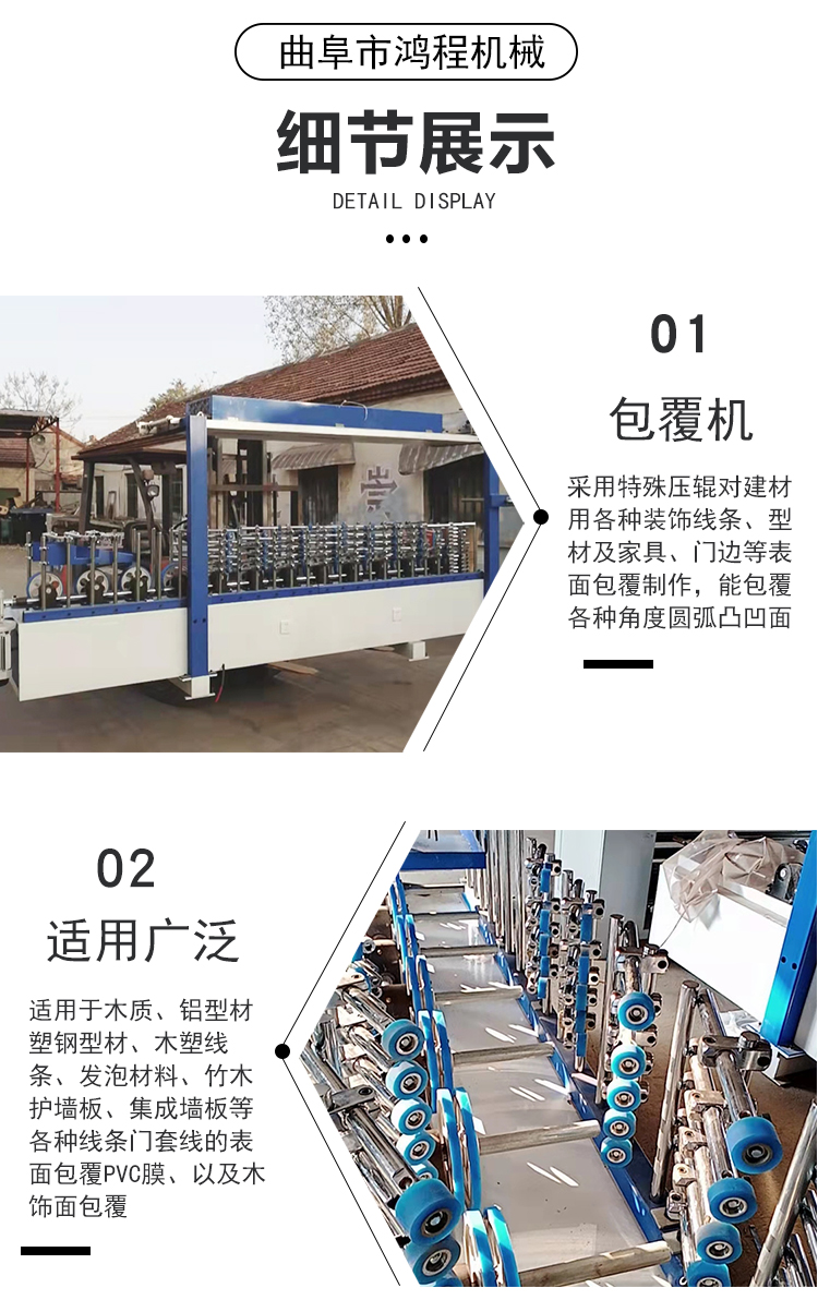 Polyurethane PUR Hot-melt adhesive decorative grille line wrapping machine automatic trimming and roll up film