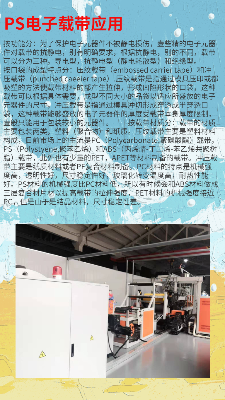 Jinwei PS Electronic Belt Sheet Production Line Components PS Packaging Sheet Equipment