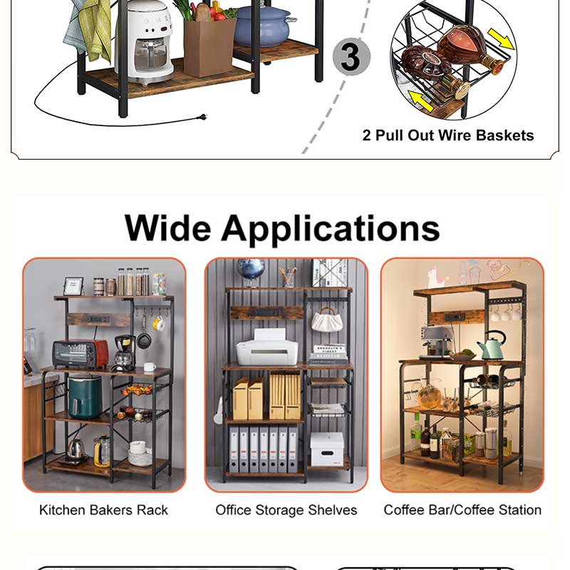 Cross border Amazon kitchen storage rack, floor to floor microwave oven, multifunctional storage rack, layered shelf