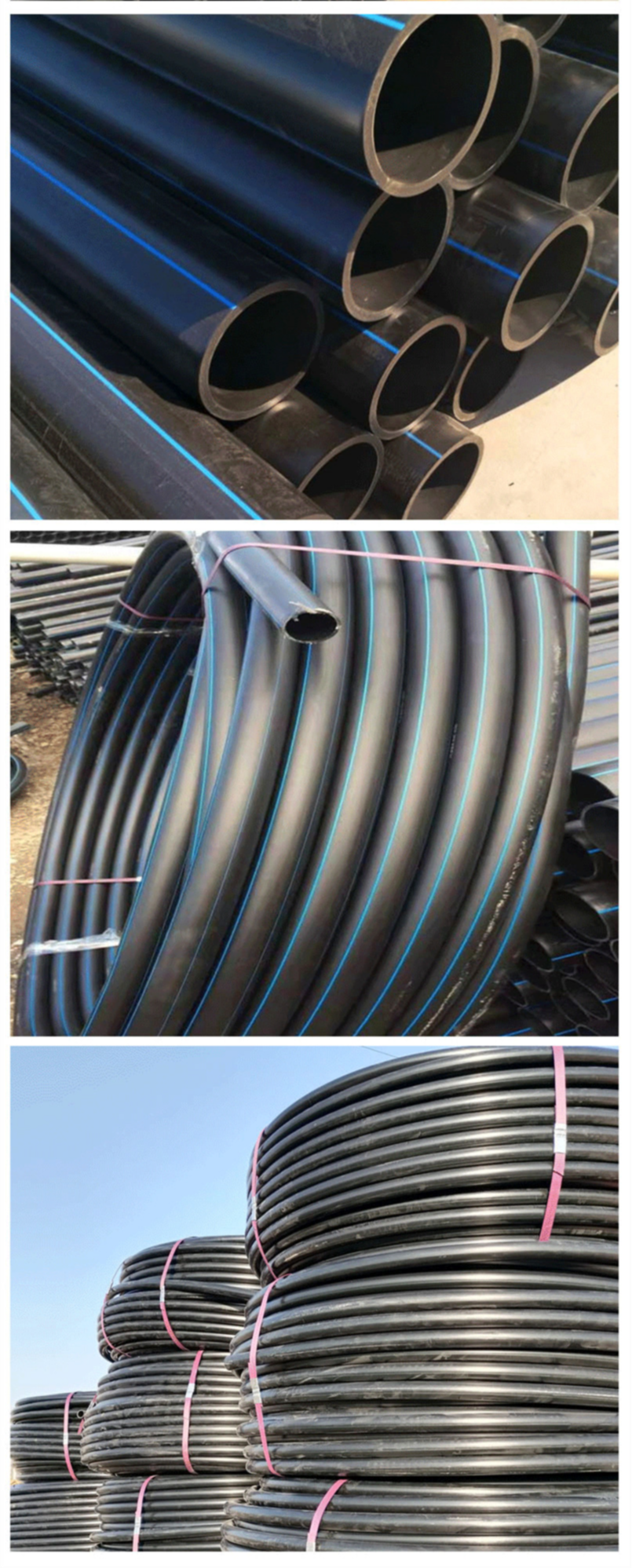 Tongjian Pipe PE threading pipe, black HDPE pipe, 90 cable protection pipe, directly buried dragging pipe, stock