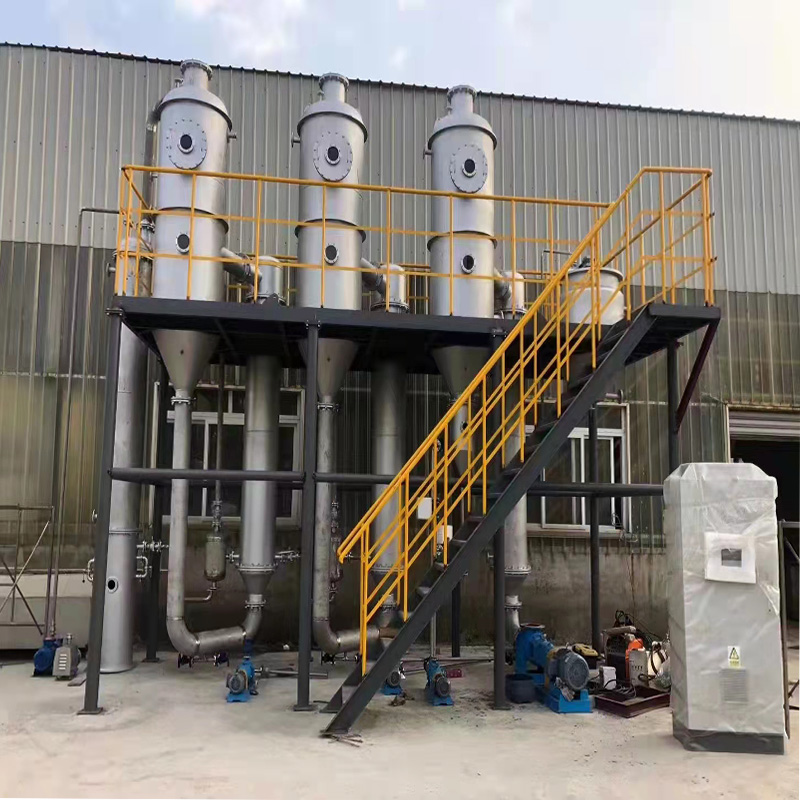 The forced circulation concentration equipment of the MVR evaporator has a simple cleaning operation for falling film crystallization without dead corners