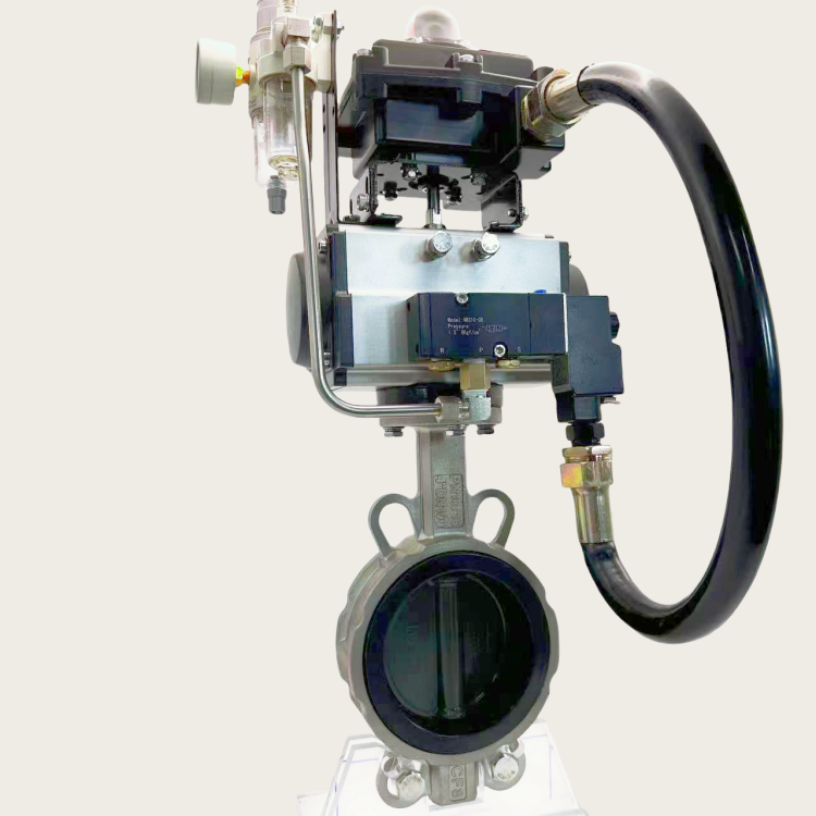 六和阀门D671X-16P不锈钢气动对夹蝶阀 定制 常压精装