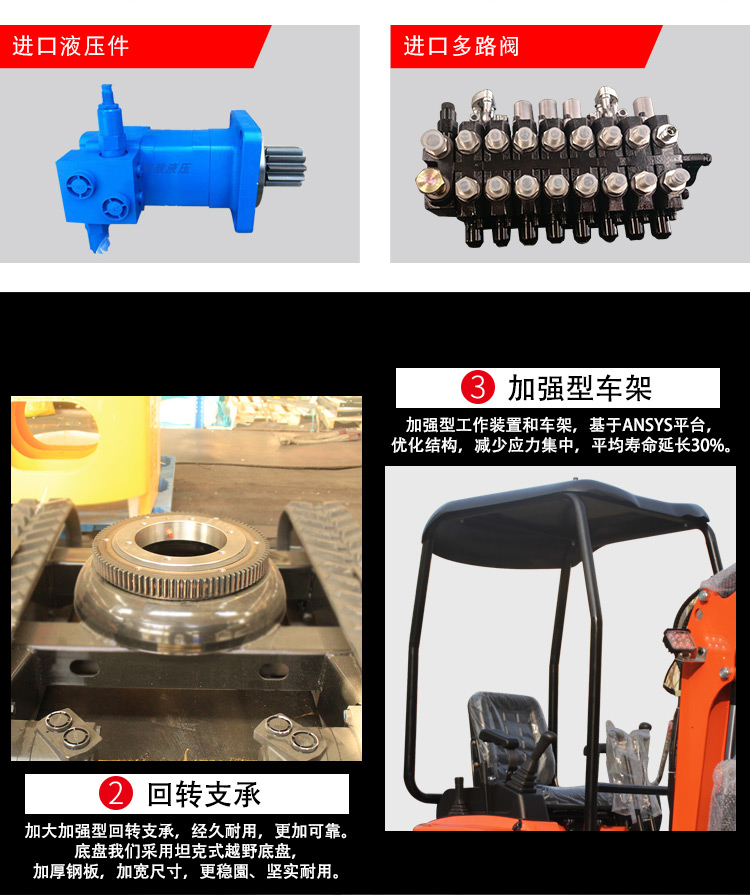 Multifunctional small excavator engineering construction small hook machine municipal road repair small excavator orchard planting micro excavation 1