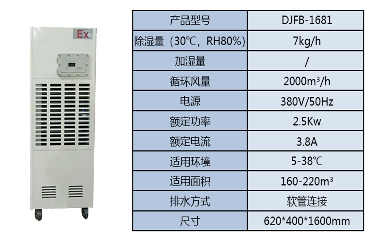 DJFB-1681E Dongjing Explosion-proof Dehumidifier Industrial Workshop Warehouse Dehumidifier Pharmaceutical Warehouse Moisture-proof Dehumidifier