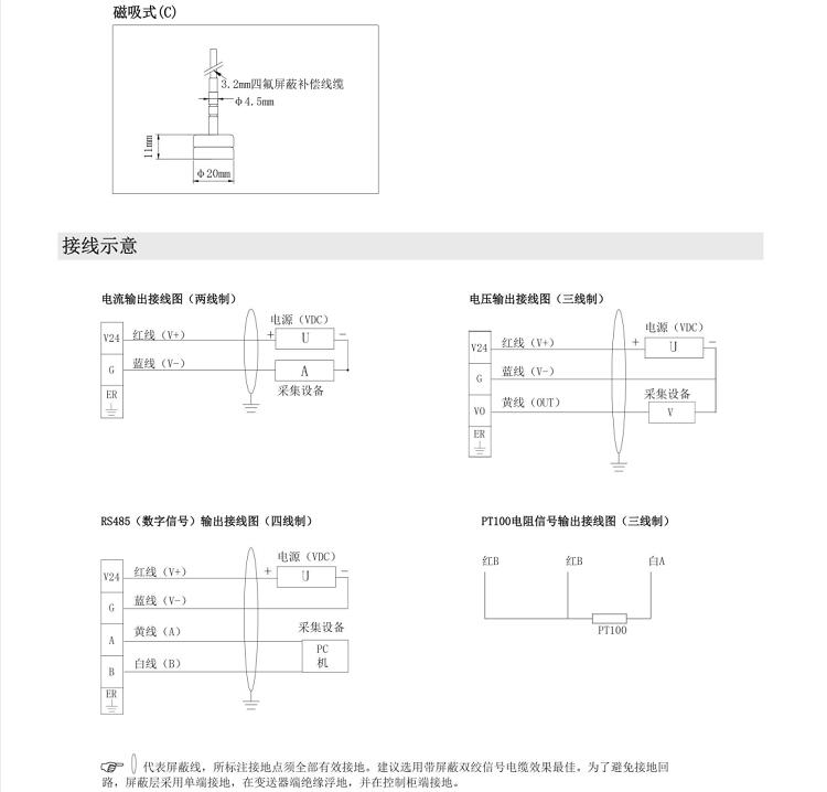 Imported temperature transmitters are suitable for measuring surface temperature, liquid temperature, and gas temperature of equipment