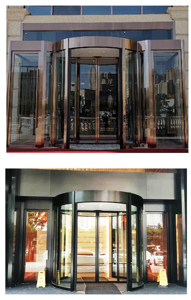 Two wing luxury automatic Revolving door, color plating, free door-to-door installation, good quality, one-stop service, Sean