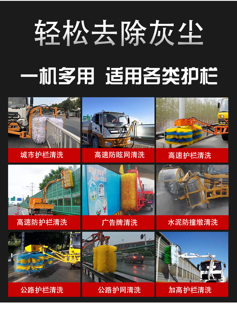 Continuous operation of small cleaning equipment for corrugated guardrail cleaning machines in urban streets