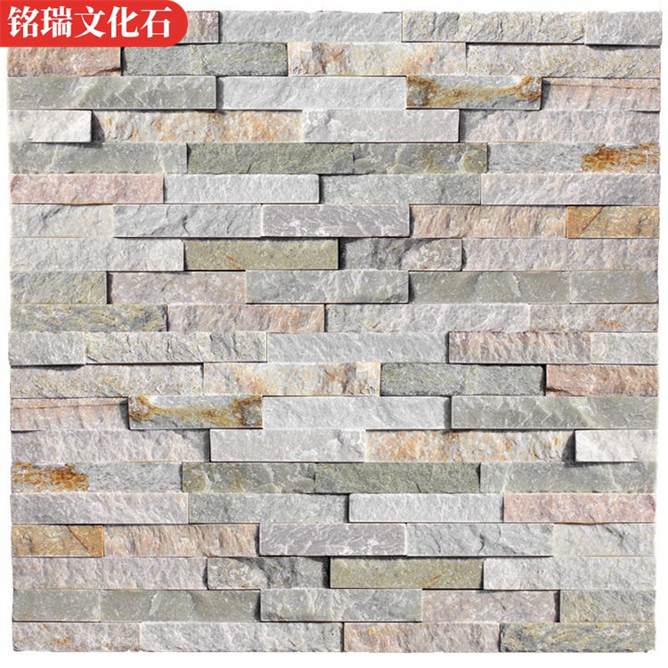 Yellow wood grain on the exterior wall of the cultural stone. Miscellaneous wood pattern gardens. Home decoration, background wall, park