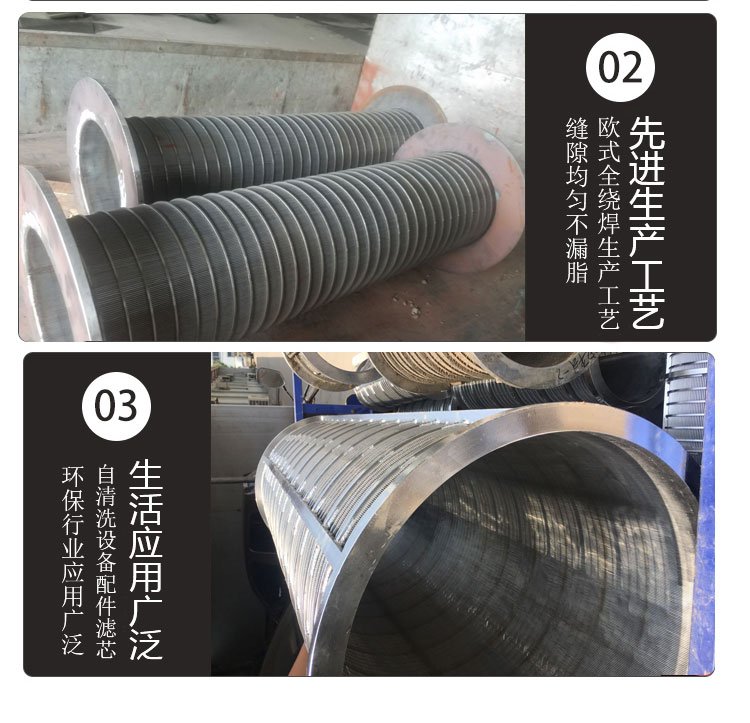 Stainless steel reverse rolled wedge-shaped screen tube for oil extraction, mining screen filter tube, wire wound mining screen tube, Shuning quality