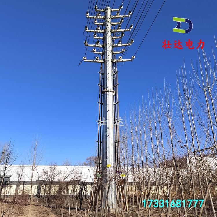 Design of customized five circuit tension pole for the foundation bolts of 110kV power steel pole manufacturers' steel pipe poles