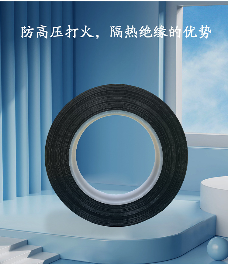 Ultra high temperature resistant and fireproof ceramic silicone rubber fiber tape, battery electrical cable flame retardant tape