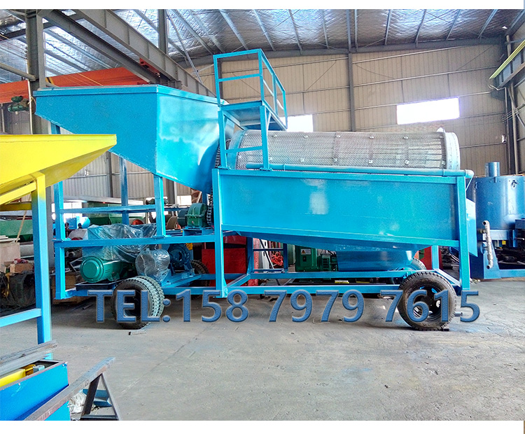 Full set of gold panning process, ore, sand, gold panning machine, chute selection machine, dry land, river mouth gold panning equipment