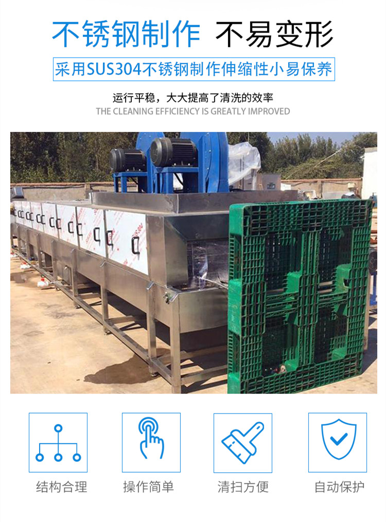 Multifunctional basket washing machine, commercial stainless steel turnover basket cleaning machine, fully automatic meat basket cleaning machine