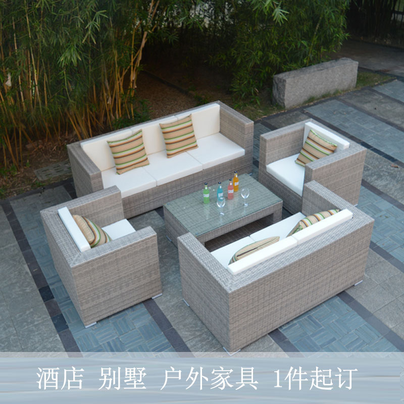 Outdoor rattan sofa manufacturer, outdoor chair, rain proof, sun proof, courtyard rattan furniture, rattan art garden rattan chair