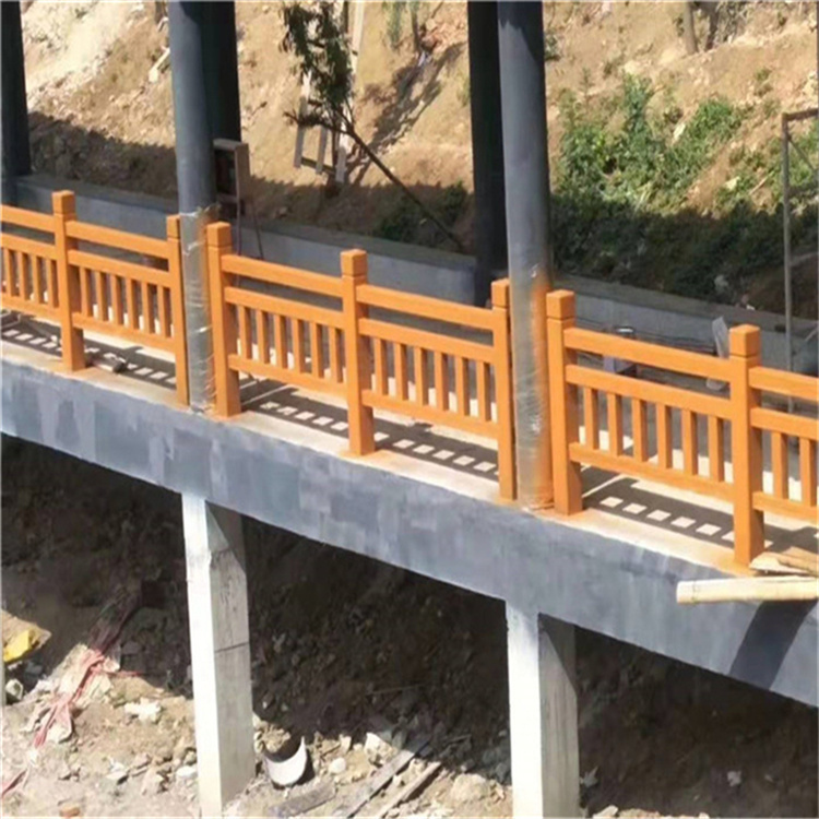 Hengyi Building Materials Imitation Wood Cement Railing Manufacturer Imitation Bark Concrete Railing with 8mm Reinforcement