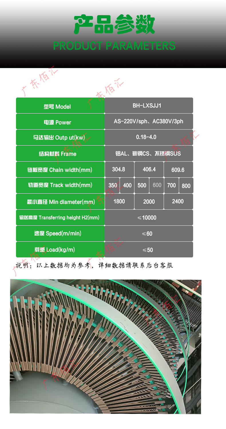 Reciprocating lifting of goods, stainless steel Jiaolong spiral conveyor, vertical spiral chain plate elevator, directly supplied by the manufacturer