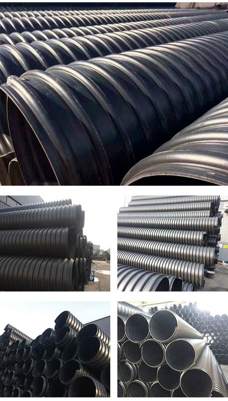 PE steel strip pipe in stock, large diameter sewage pipe, buried steel strip spiral pipe, and drainage pipe with various specifications that can be customized