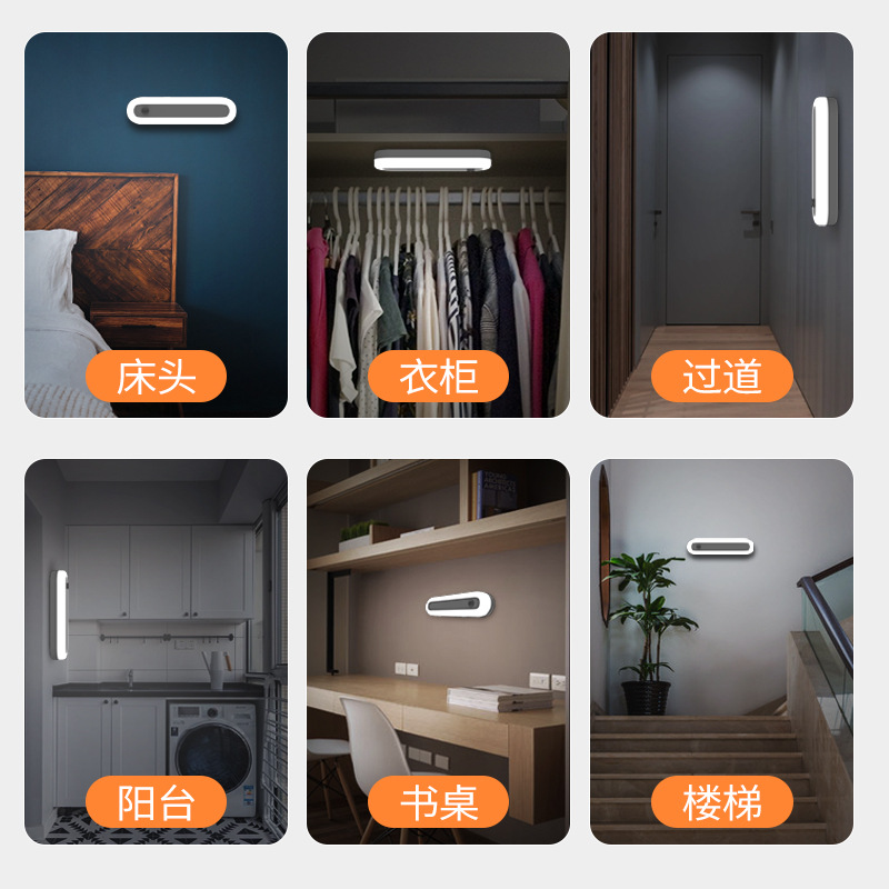 Creative intelligent human body induction light, bedside USB charging, emergency automatic cabinet, home night light