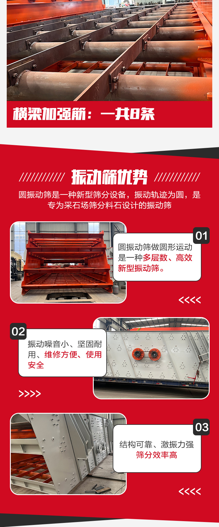 3075 Four layer vibrating screening machine Large stone screening equipment Elliptical vibration coal sorting machine Benhong Machinery