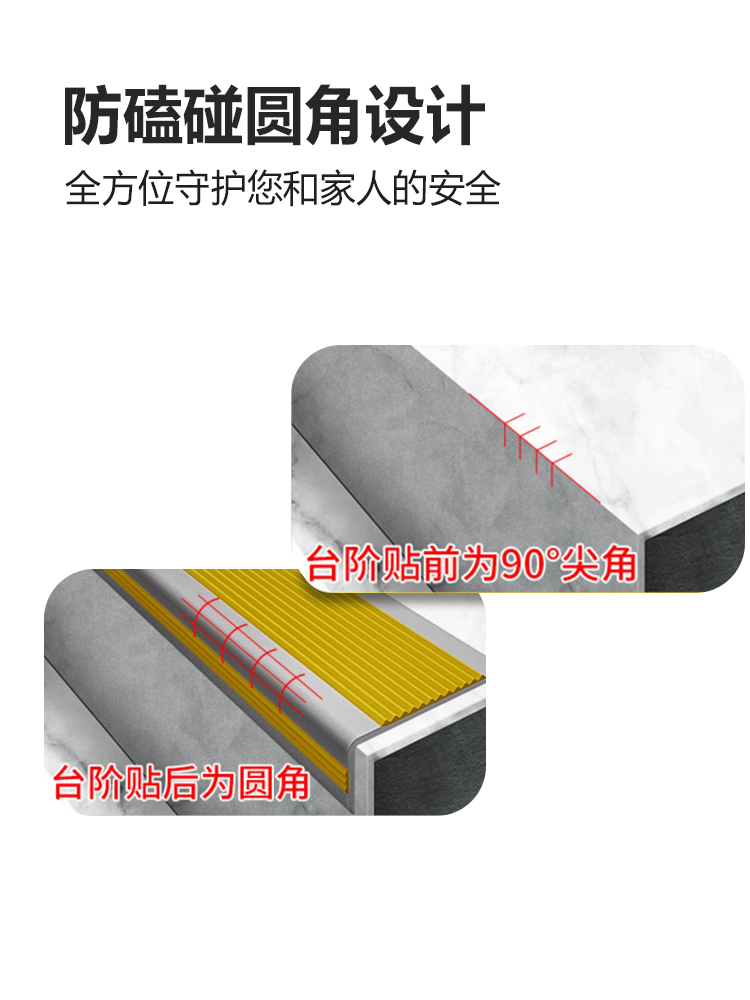 Kindergarten step anti-skid pad, rubber corner protector, aging resistant pressure strip, anti-collision strip, aluminum alloy staircase anti-skid strip