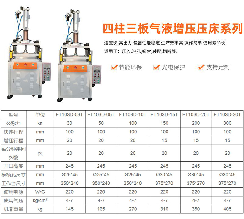 10 ton pneumatic punch press hot press carbon fiber hot press forming machine four column gas-liquid press press booster