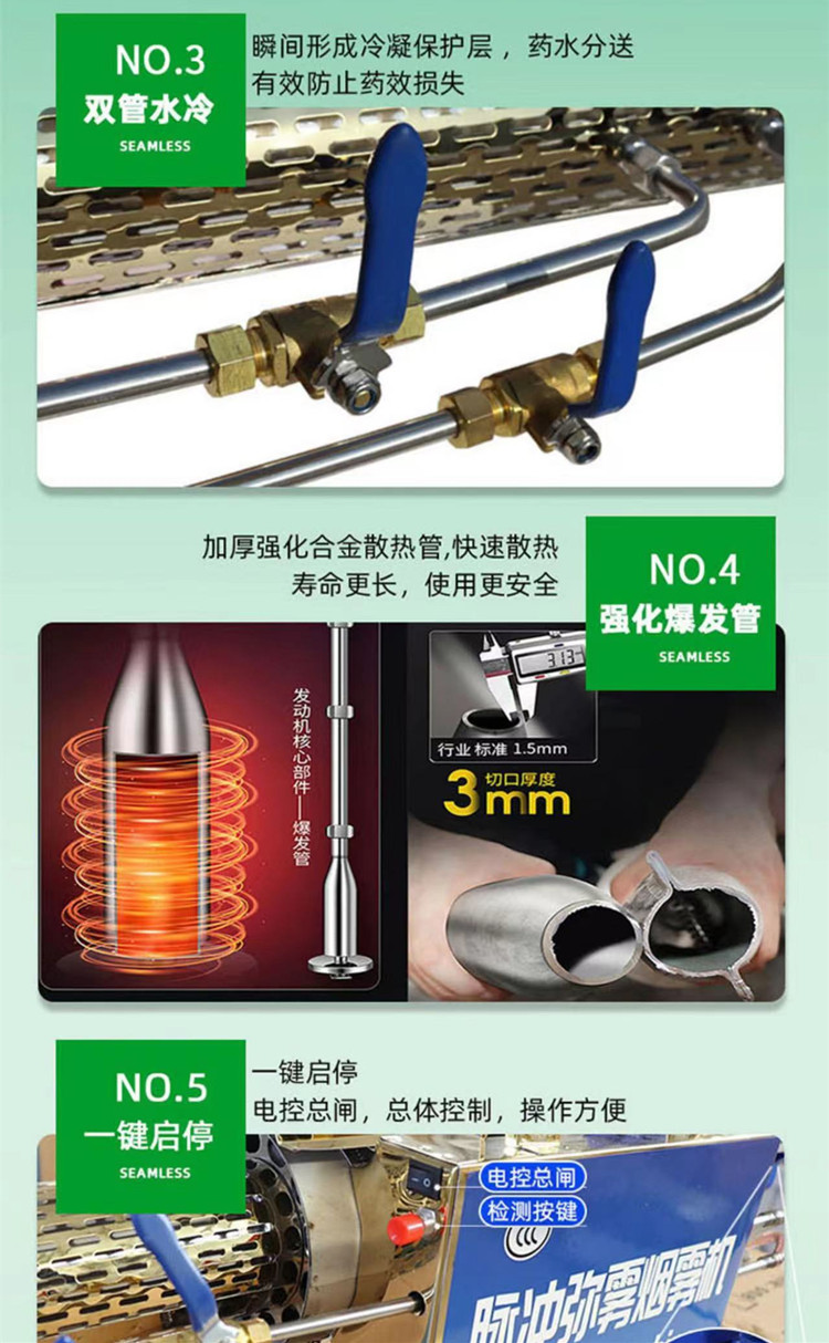 Huinuo Farm Disinfection Pulse Smoke Machine Corn Field Insecticide Gasoline Dispenser Smoke Water Mist Dual Purpose Machine