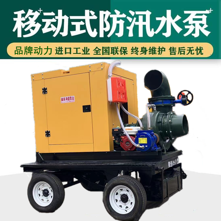 HW250 10 inch mixed flow pump truck trailer model flood prevention emergency drainage pump, self priming cast iron pump