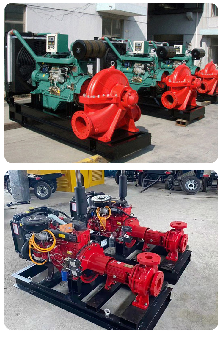 Diesel fire pump, fire emergency high-pressure pump, horizontal fire pump set, self priming free, with small floor area