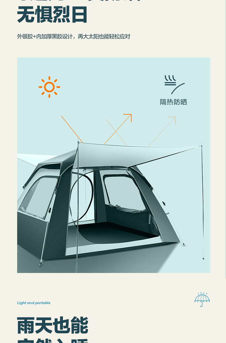 Tent Customization Outdoor Camping Portable Foldable Tent Automatic Sunscreen Outdoor Home Full Set of Camping Equipment