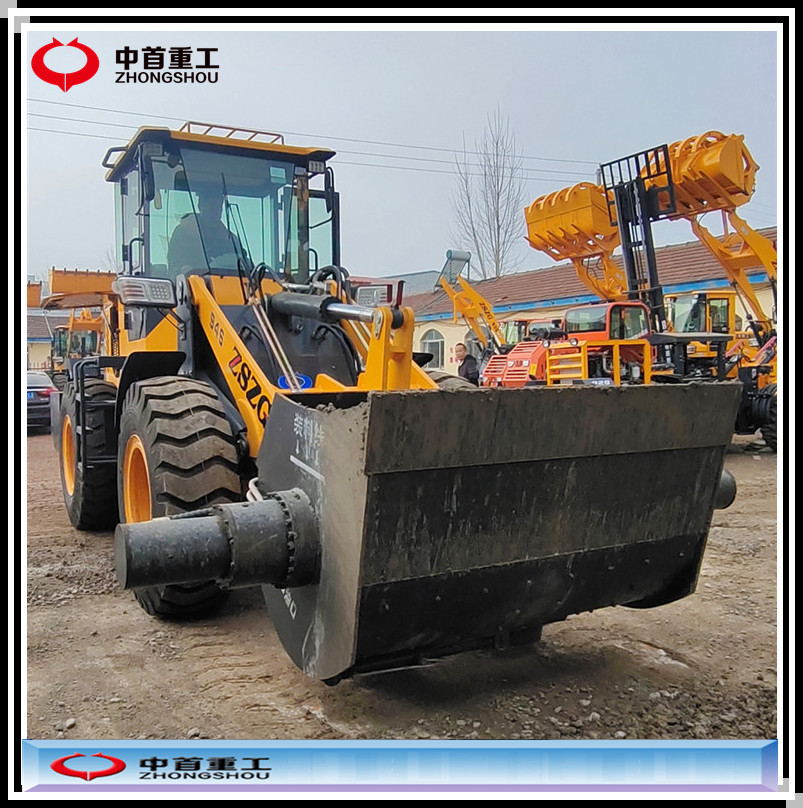 Continuous concrete mixing bucket, forklift, mixer, loader installation, sand washing machine