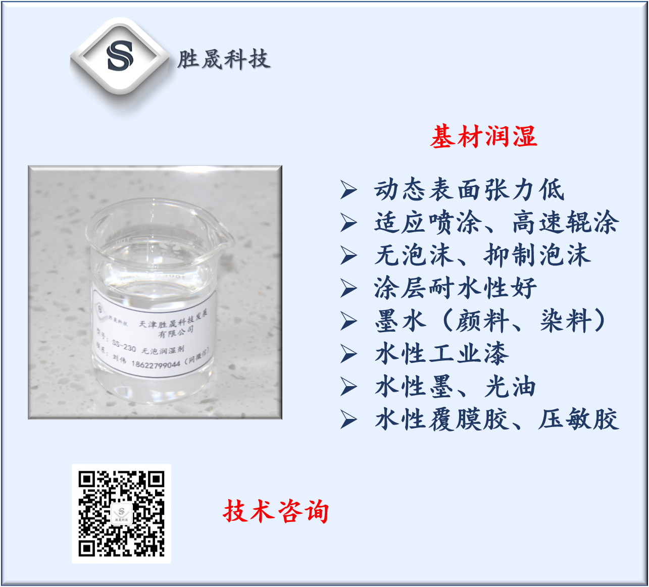 【 Shengsheng 】 Waterborne Coatings Gravure Ink Wallpaper Medium Non Foaming Wetting Agent SS-230